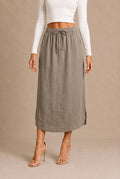 Barbaresco Drawstring A-Line Midi Skirt