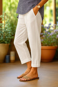 Light summer trousers with relaxed straight-leg fit