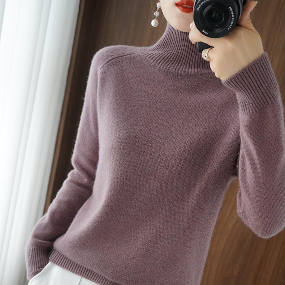 Annecy Ribbed Turtleneck Sweater
