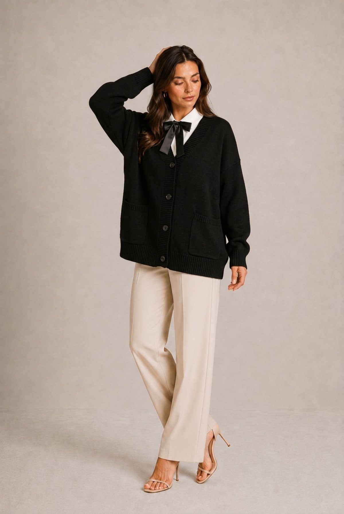 Gordes Oversized V-Neck Cardigan Sweater