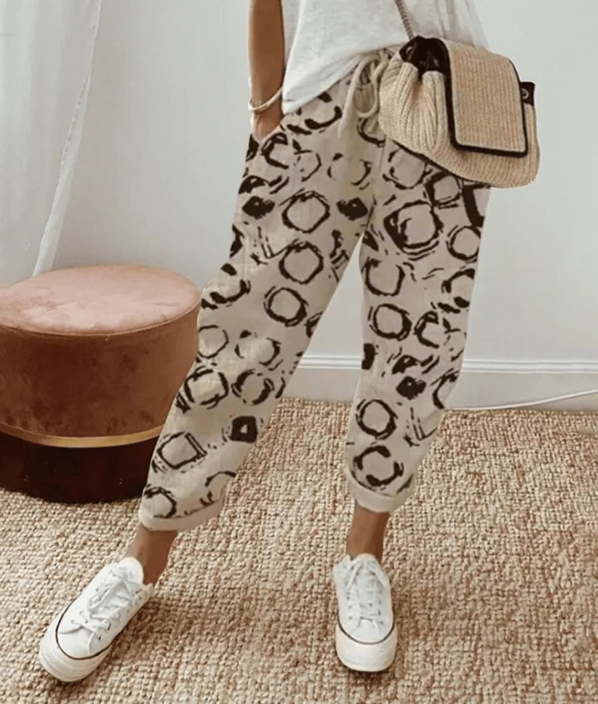 Trousers with drawstring waist and clean tapered silhouette.