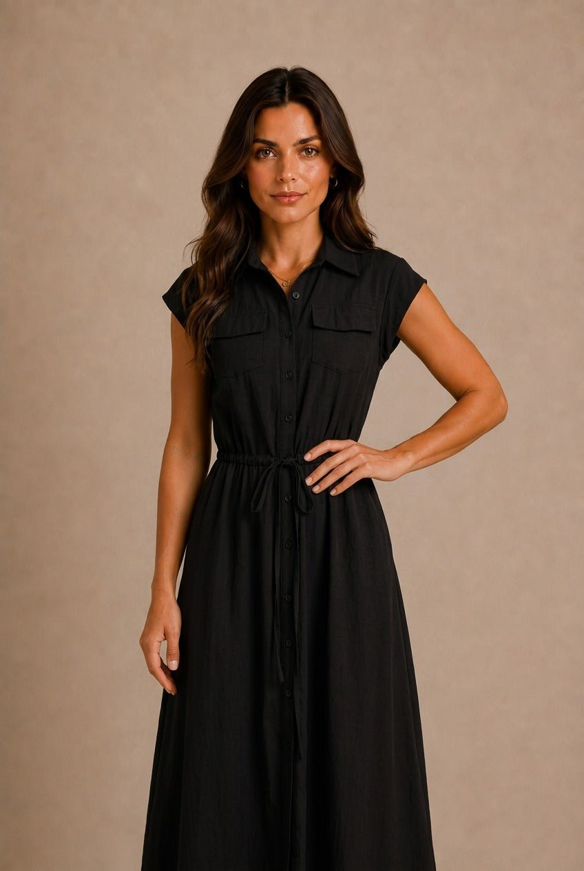 Spello Drawstring Midi Dress