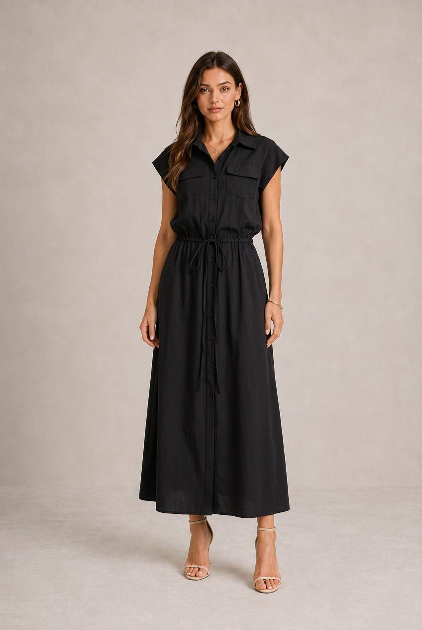 Spello Drawstring Midi Dress