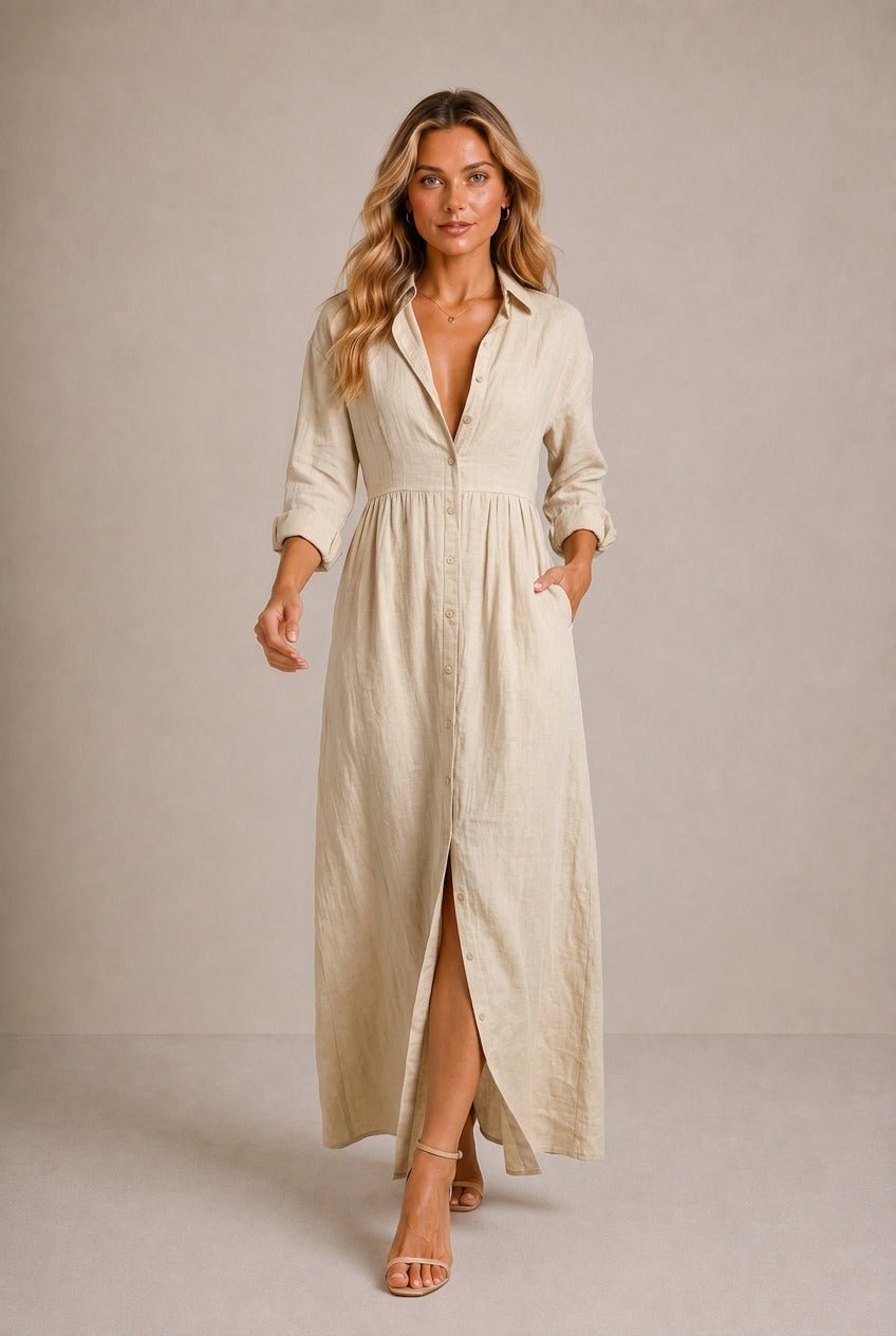 Arezzo Cinched-Waist Maxi Dress