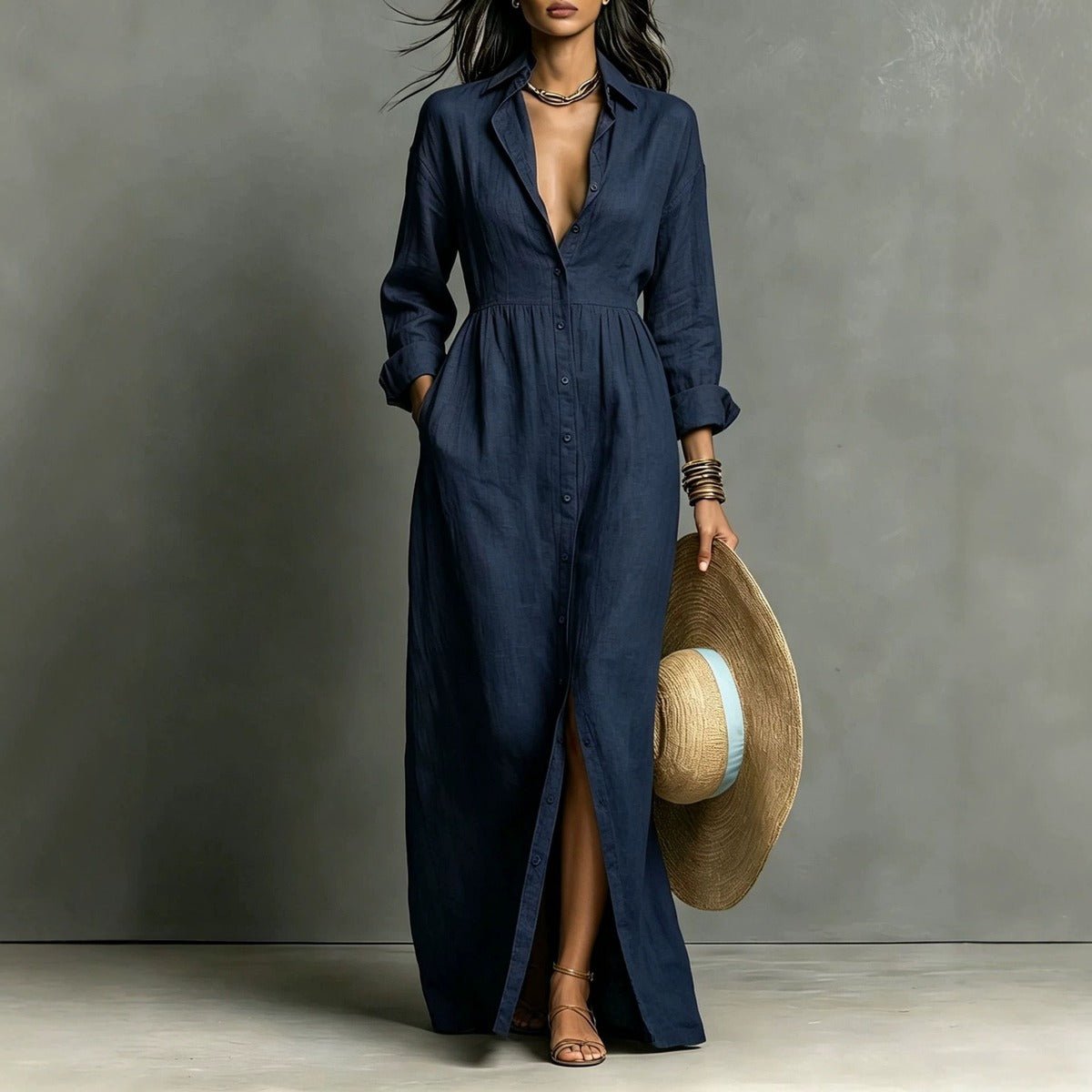 Arezzo Cinched-Waist Maxi Dress