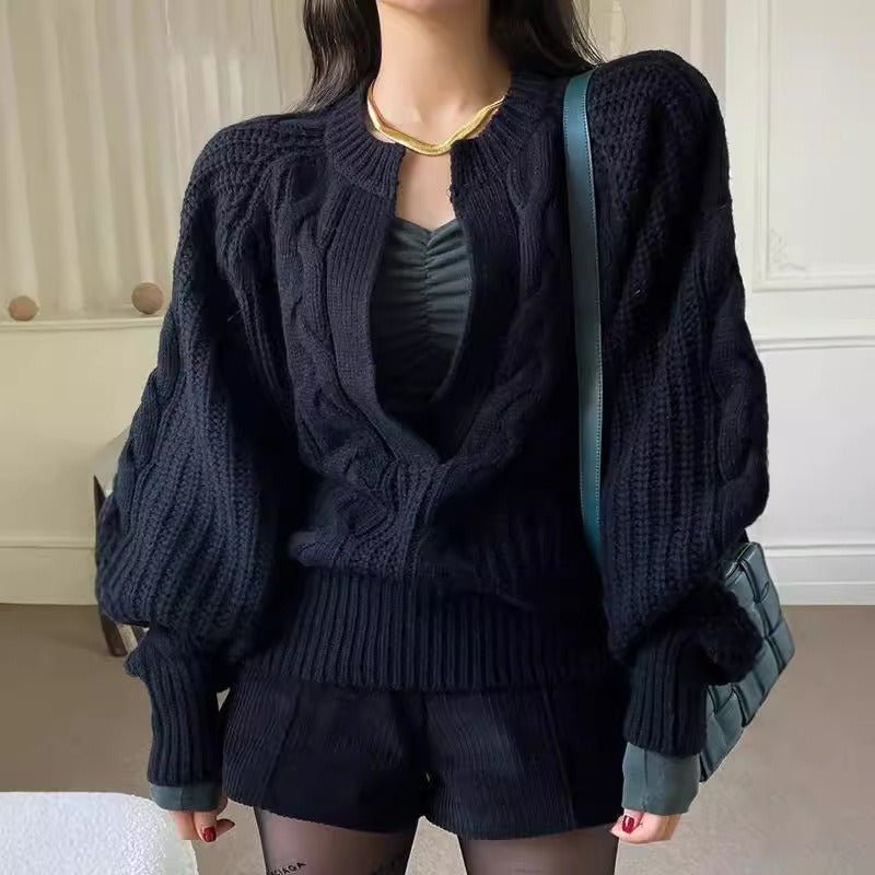 Chianti Textured Cable-Knit Sweater