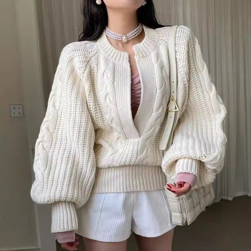 Chianti Textured Cable-Knit Sweater