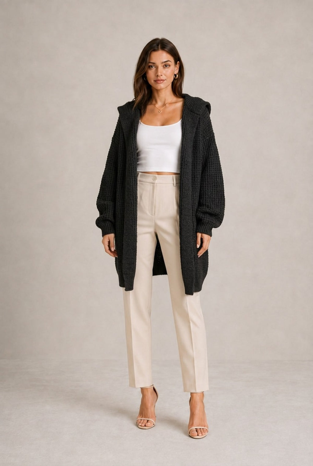 Pienza Hooded Longline Cardigan