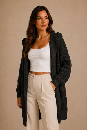 Pienza Hooded Longline Cardigan