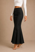 Bordeaux Mermaid Maxi Skirt