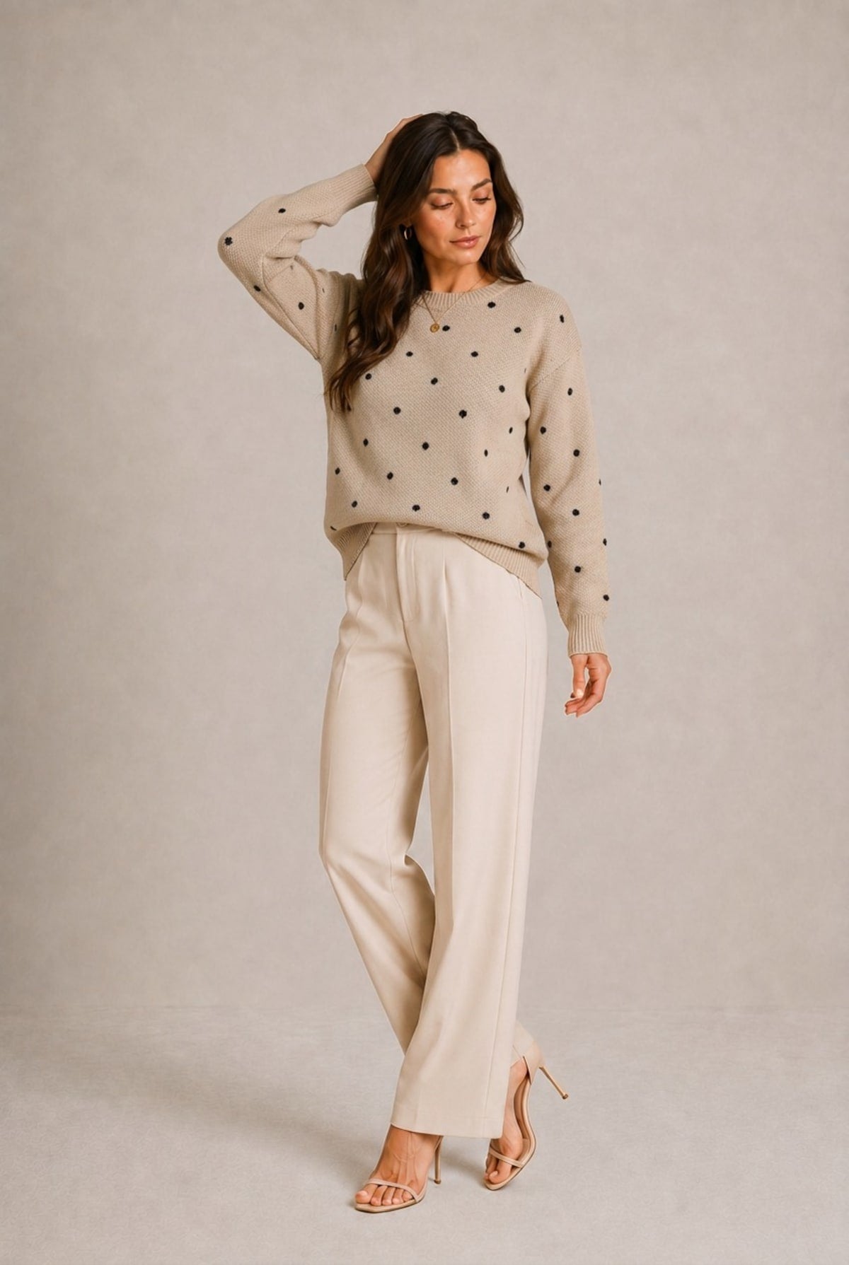 Asti Polka Dot Pullover Sweater