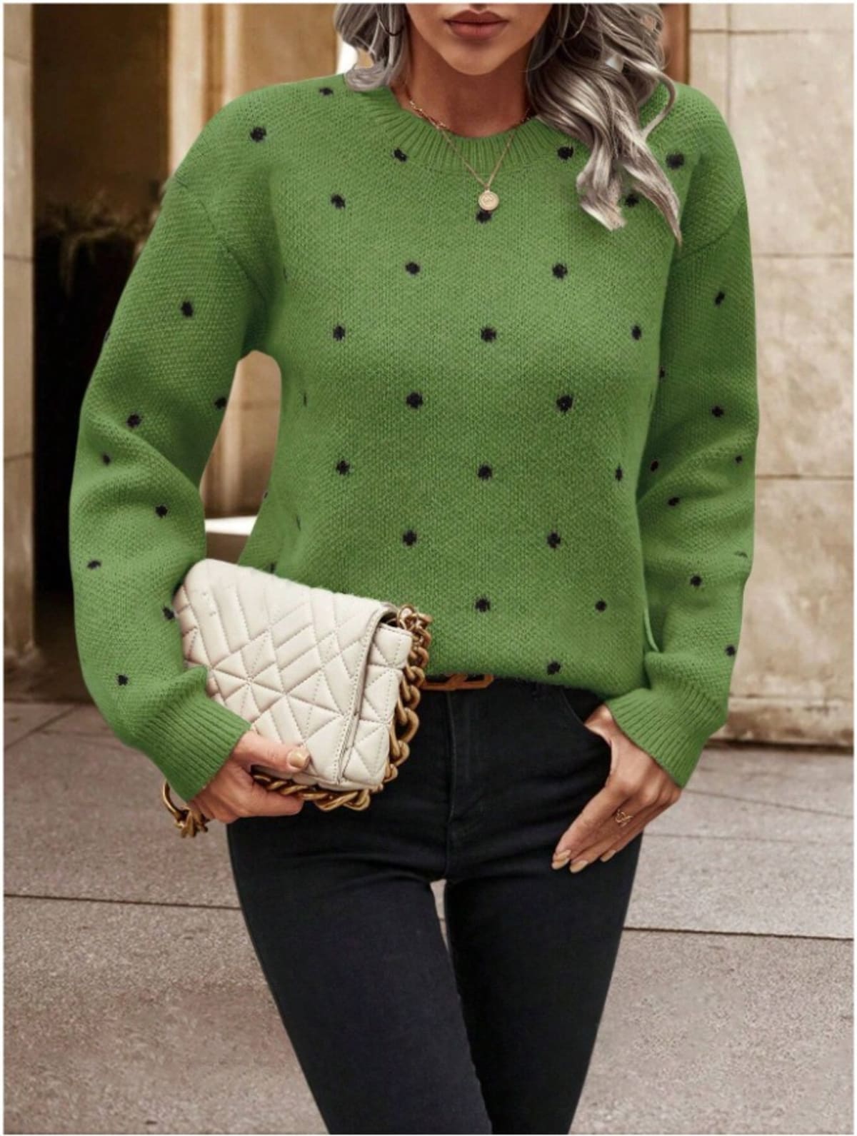Asti Polka Dot Pullover Sweater