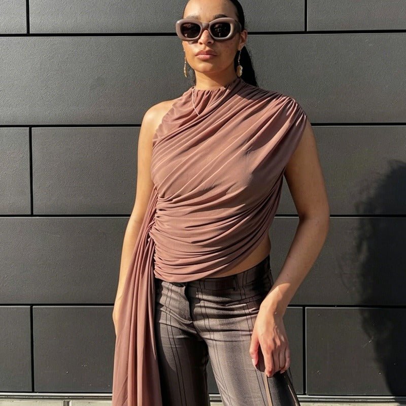 Barolo Draped Asymmetrical Top