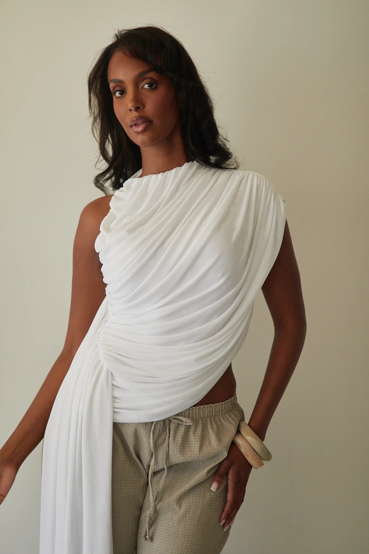 Barolo Draped Asymmetrical Top