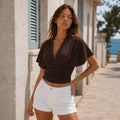 Capri Draped V-Neck Top