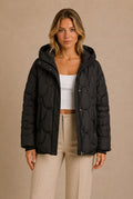 Barolo Scalloped Quilted Hooded Padded Jacket