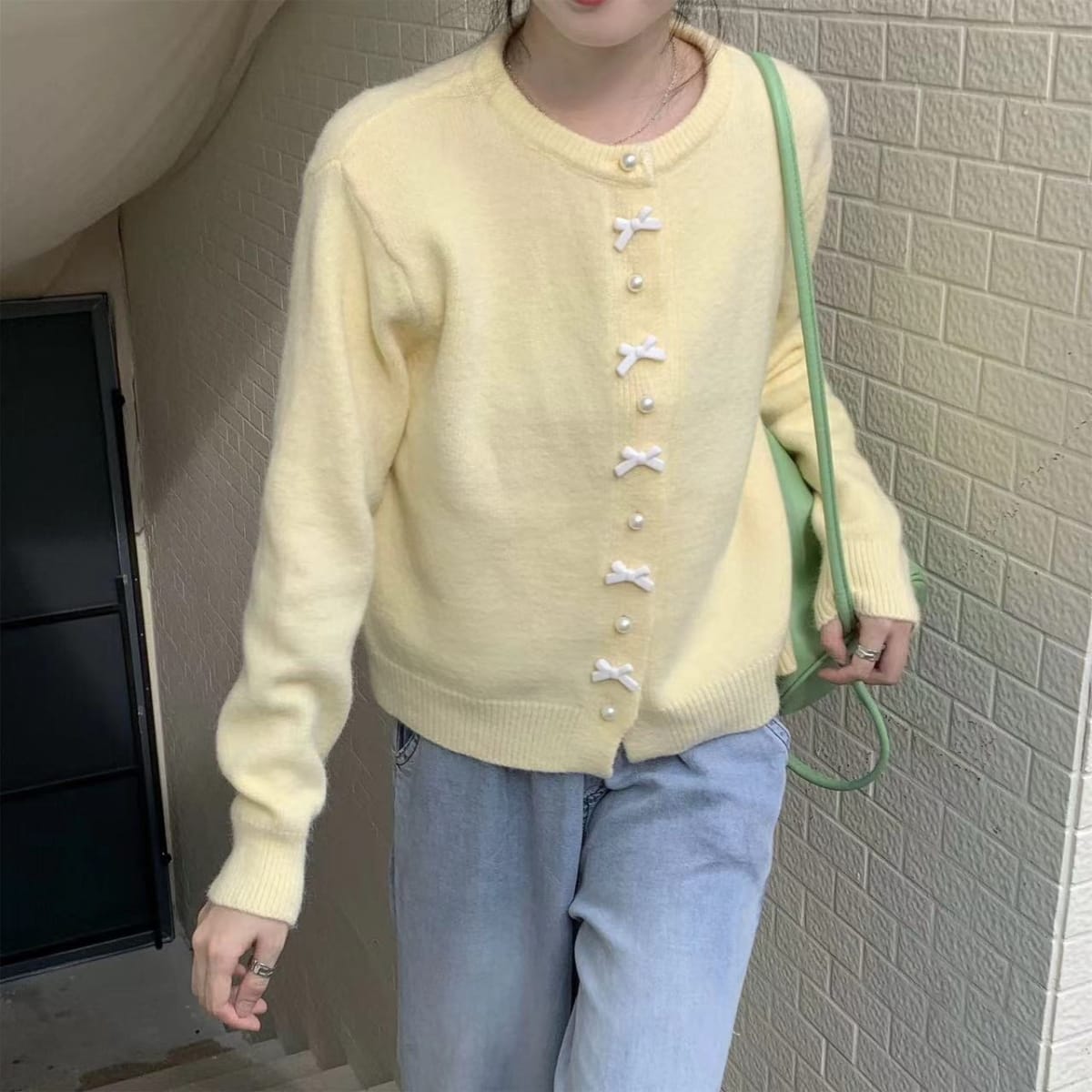 Annecy Bow Embellished Cardigan Sweater