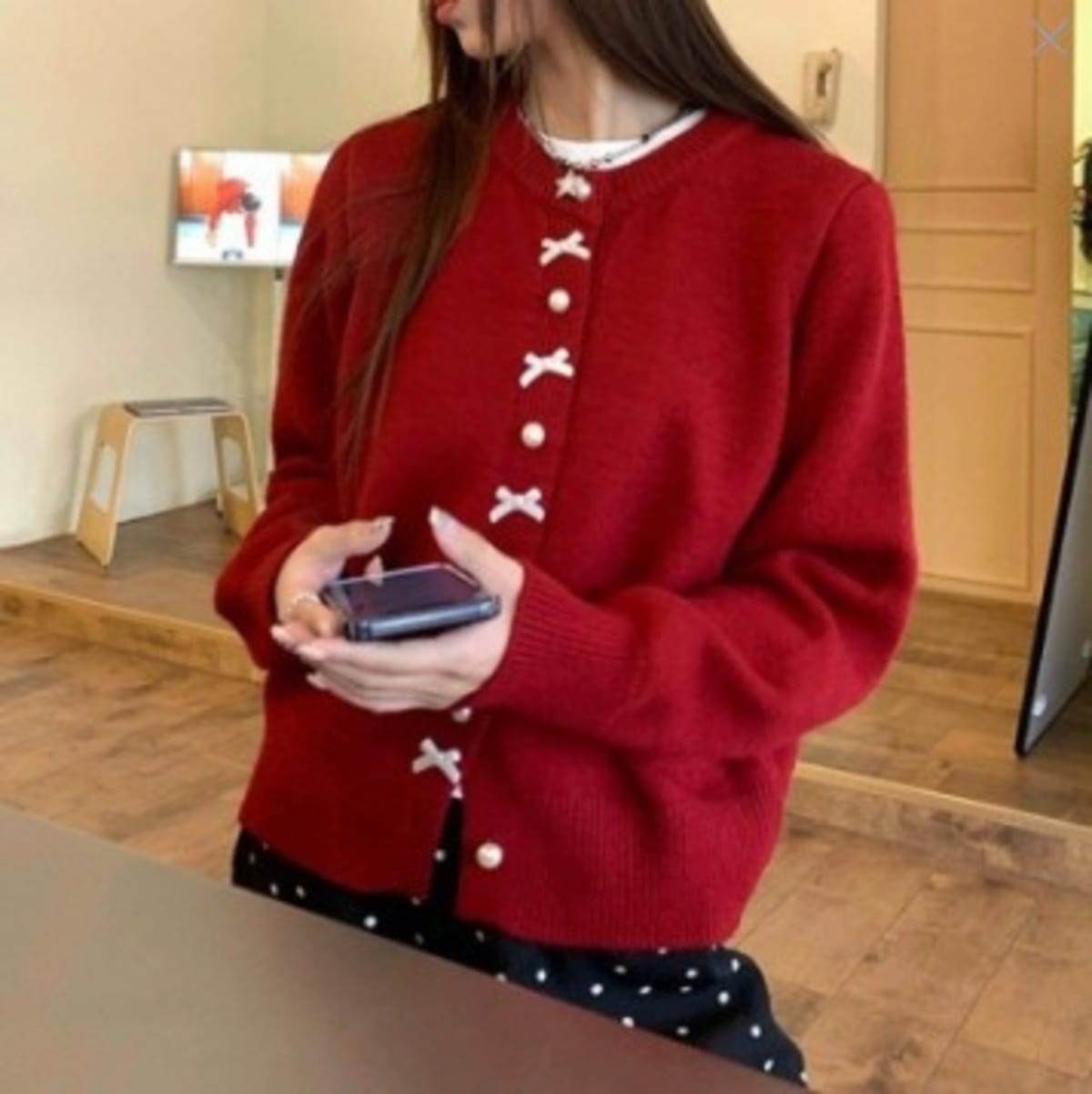 Annecy Bow Embellished Cardigan Sweater