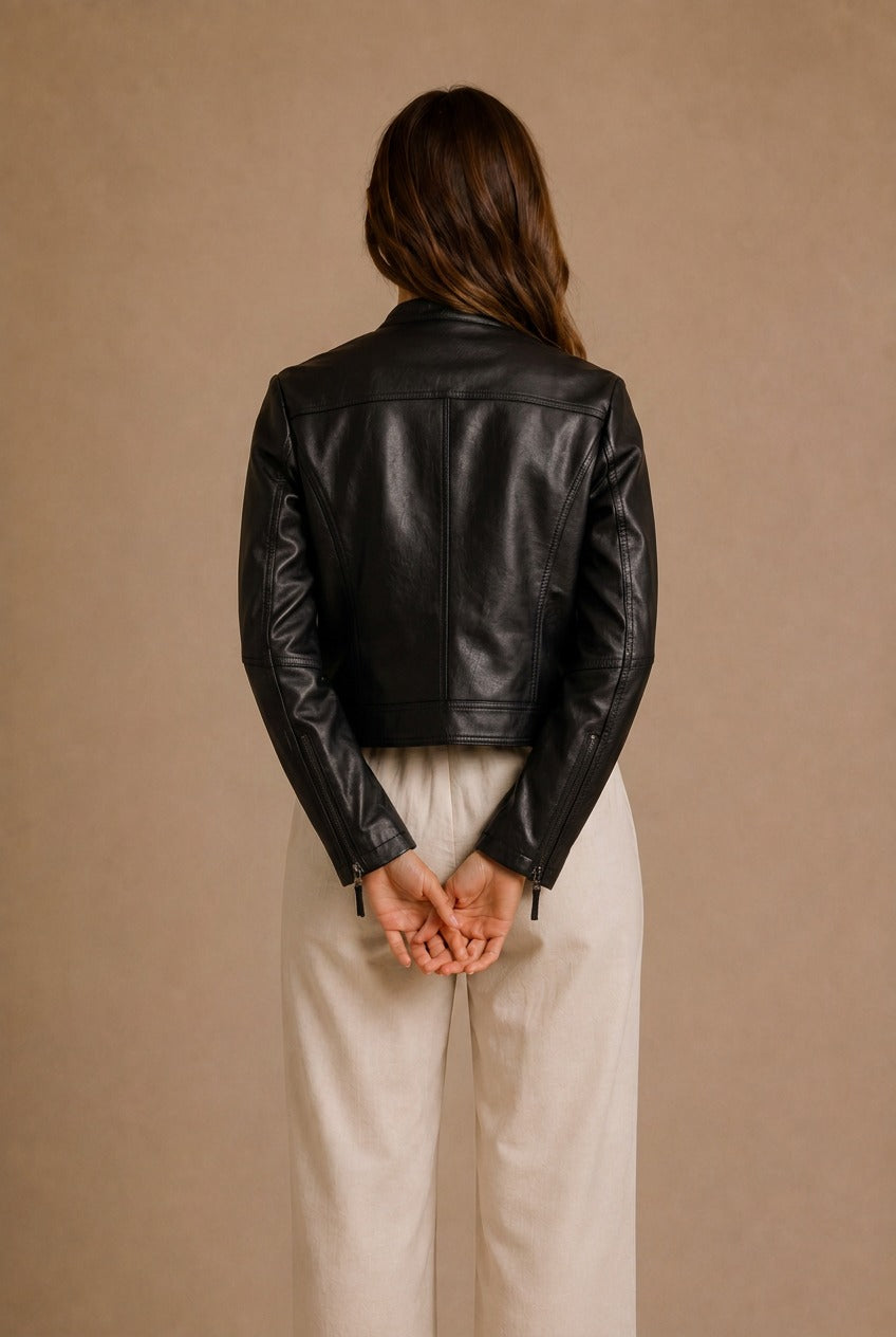 Cortona Asymmetrical Zip Biker Jacket