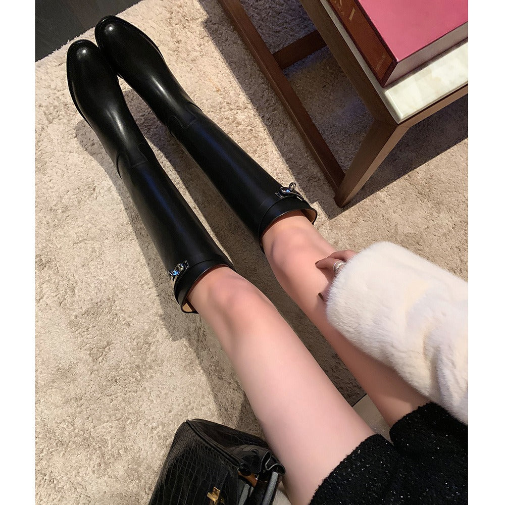 Chianti Buckle Knee-High Boots