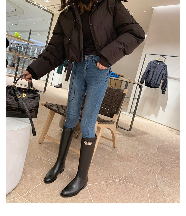 Chianti Buckle Knee-High Boots
