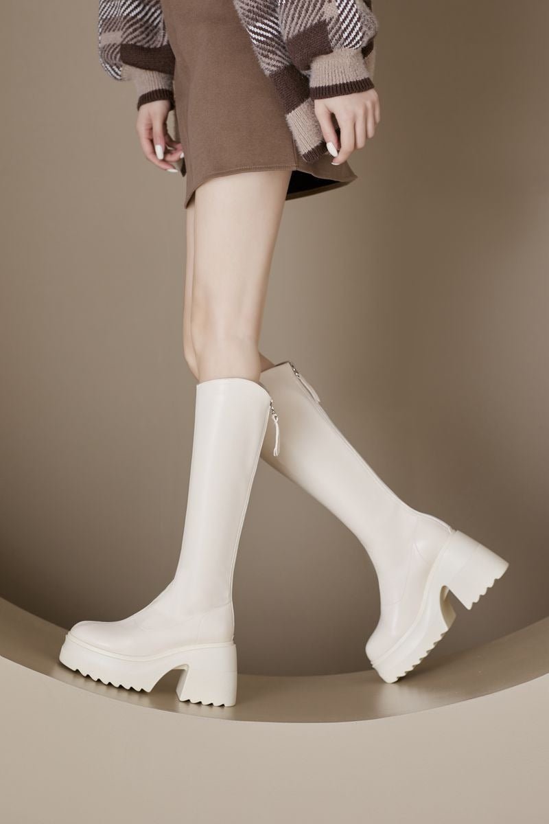 Asti V-Cut Knee-High Boots