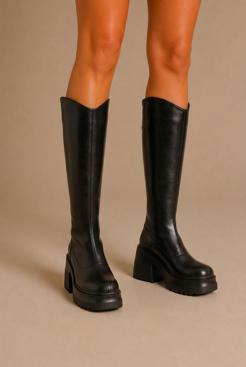 Asti V-Cut Knee-High Boots