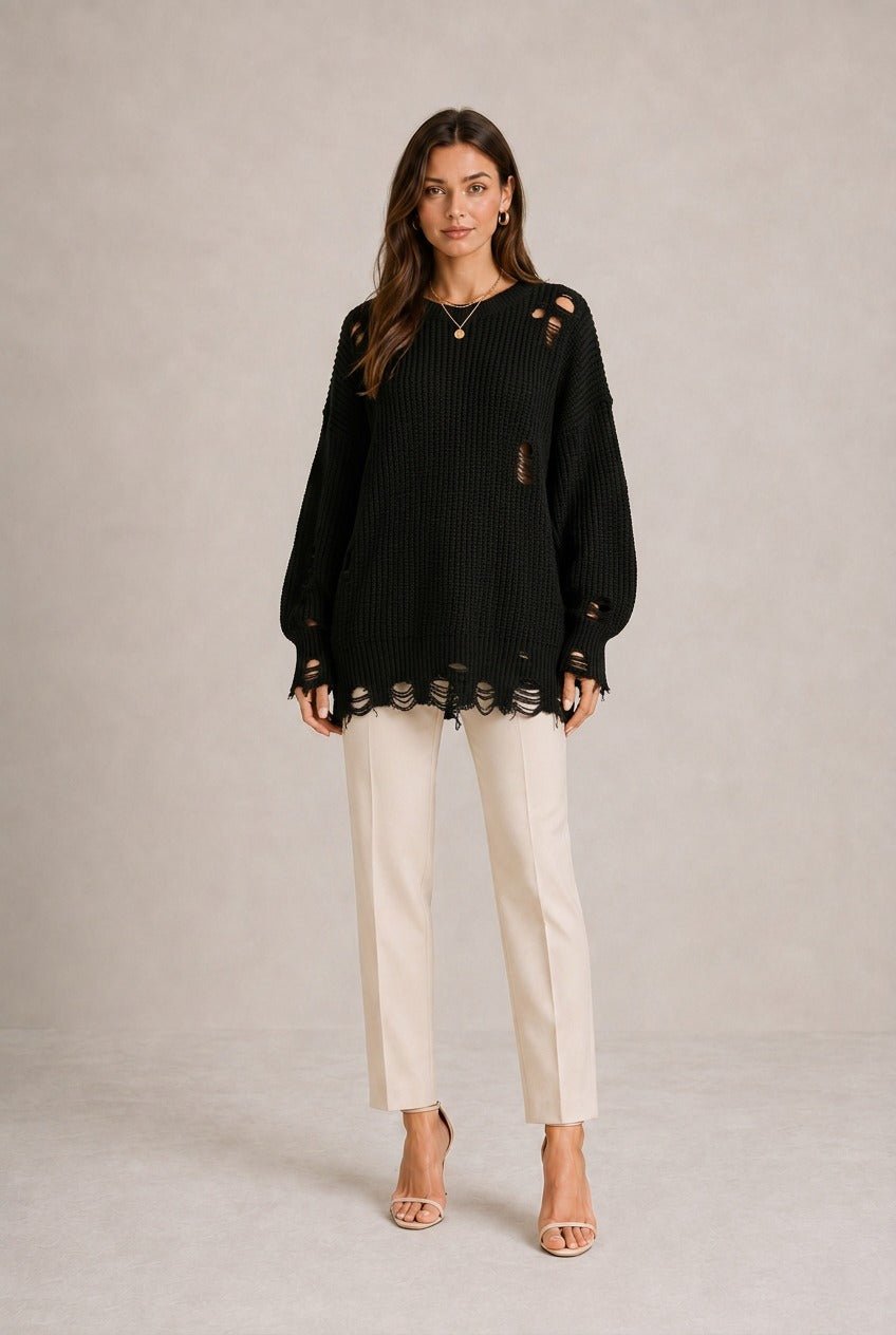 Montalcino Distressed Sweater Dress