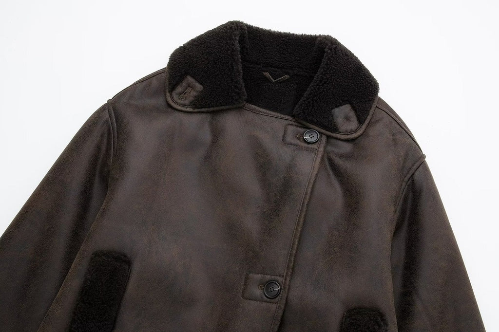 Montalcino Boxy Fit Faux Suede Shearling Jacket