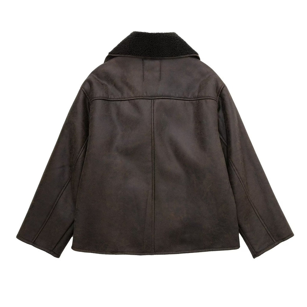 Montalcino Boxy Fit Faux Suede Shearling Jacket