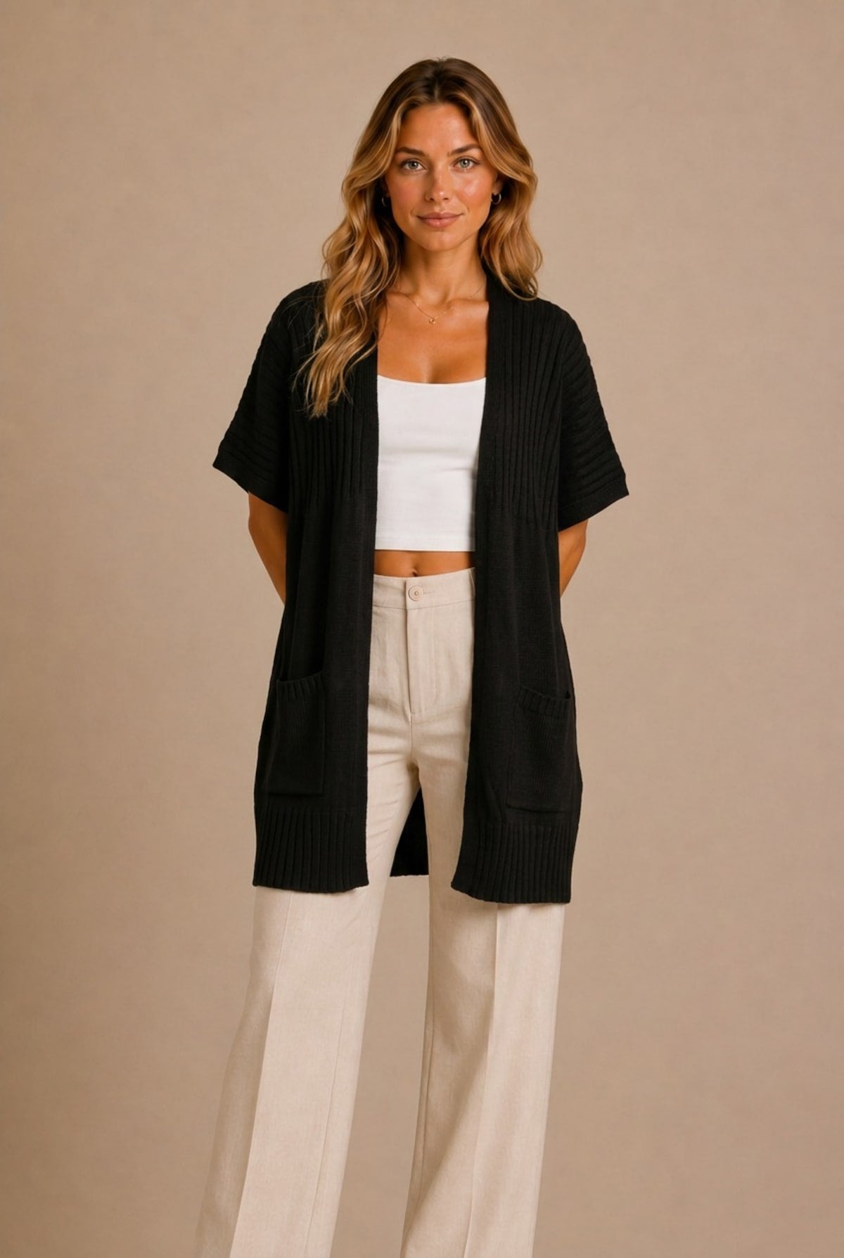 Chianti Ribbed Knit Cardigan