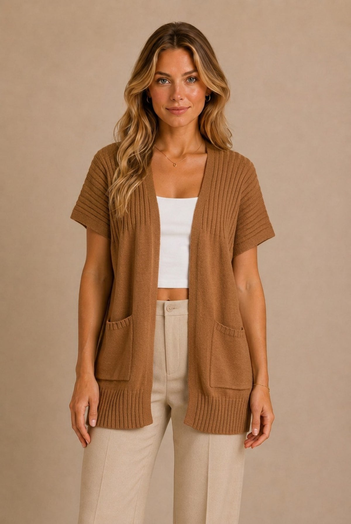 Chianti Ribbed Knit Cardigan