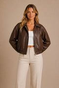 Siena Cropped Bomber Jacket