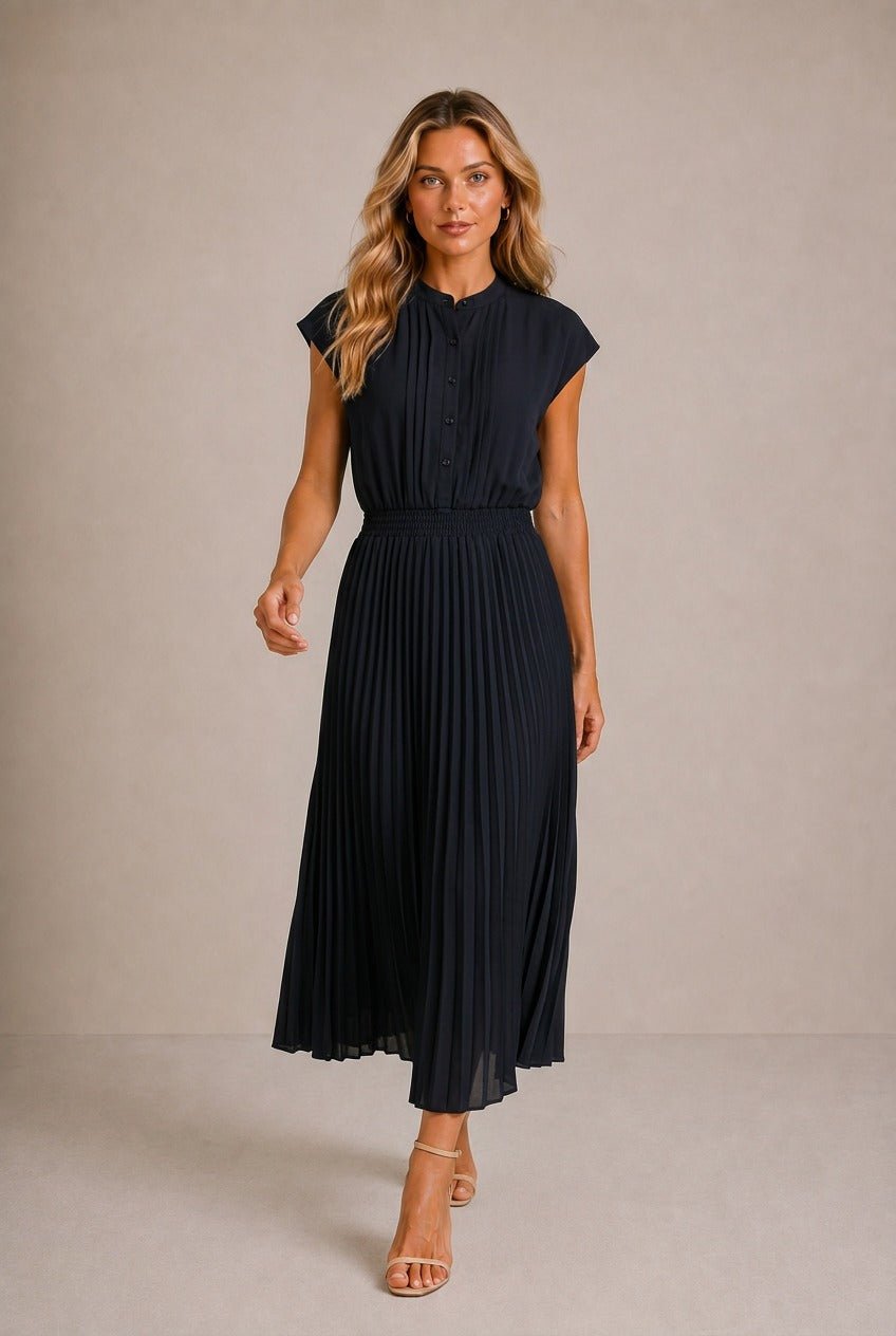 Cortona Pleated Midi Dress