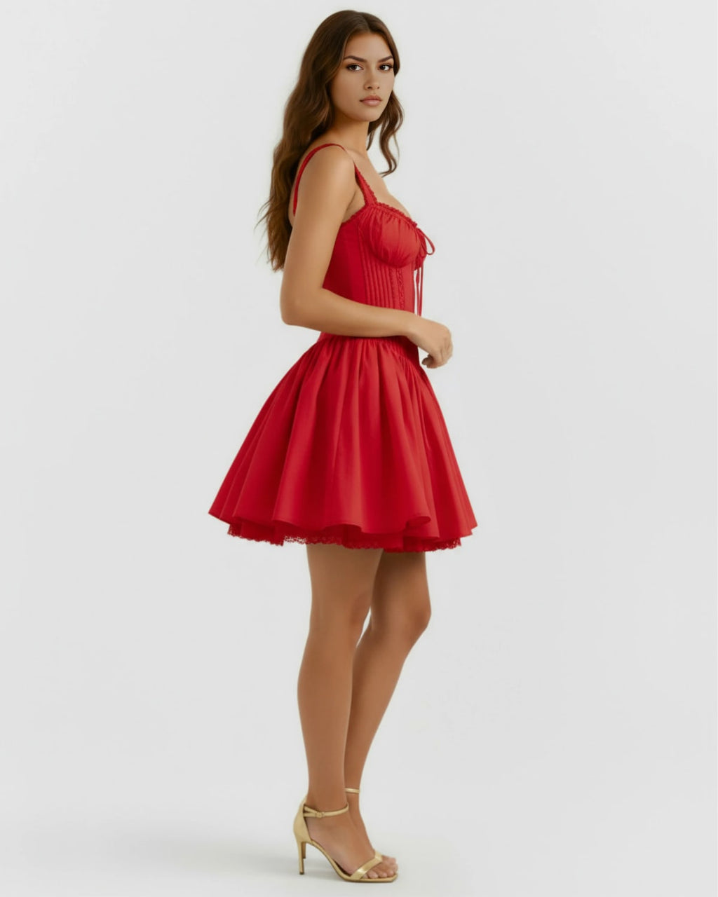 Chianti Lace Trim Mini Dress