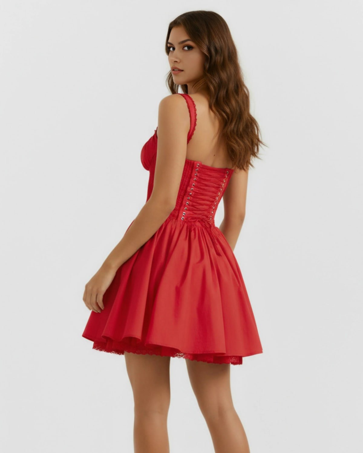 Chianti Lace Trim Mini Dress