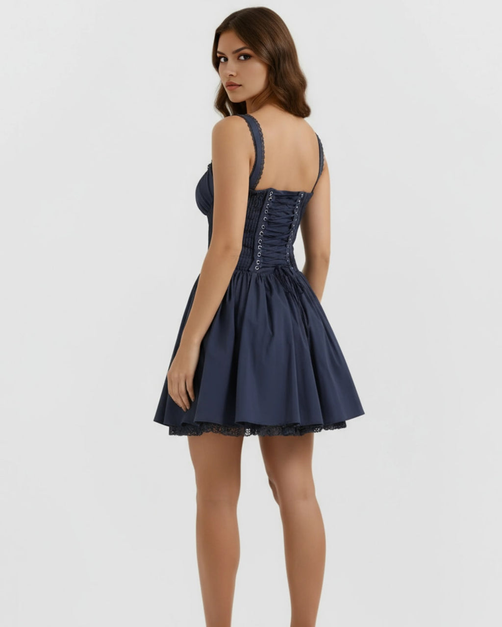 Chianti Lace Trim Mini Dress