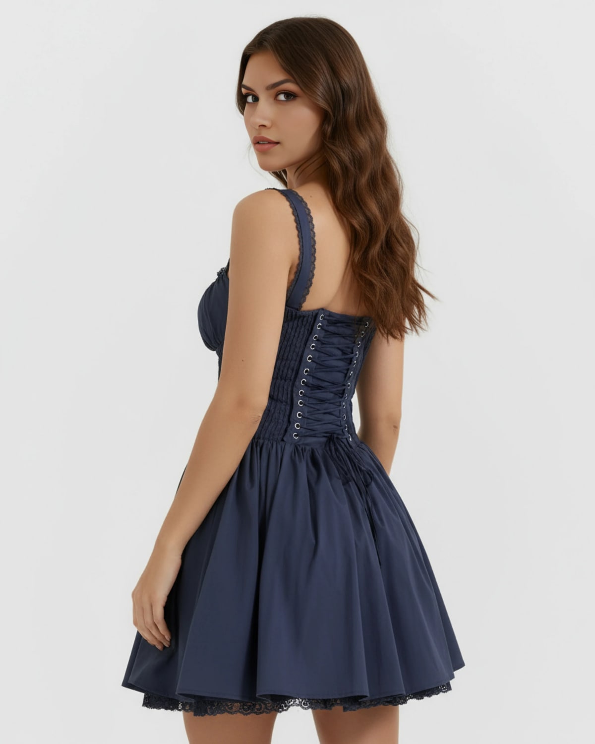 Chianti Lace Trim Mini Dress