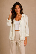 Chianti Drawstring Hem Hooded Jacket