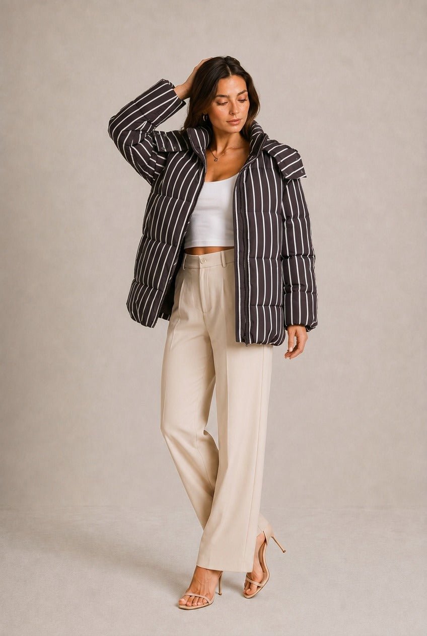 Chianti Striped Puffer Jacket