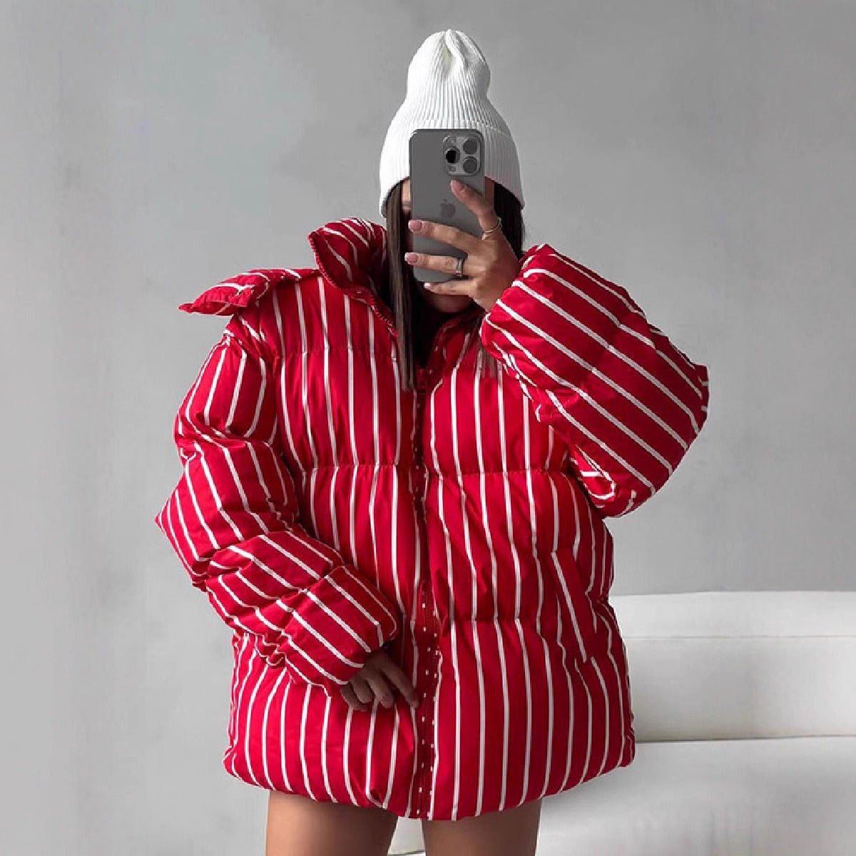 Chianti Striped Puffer Jacket