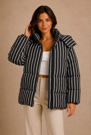 Chianti Striped Puffer Jacket