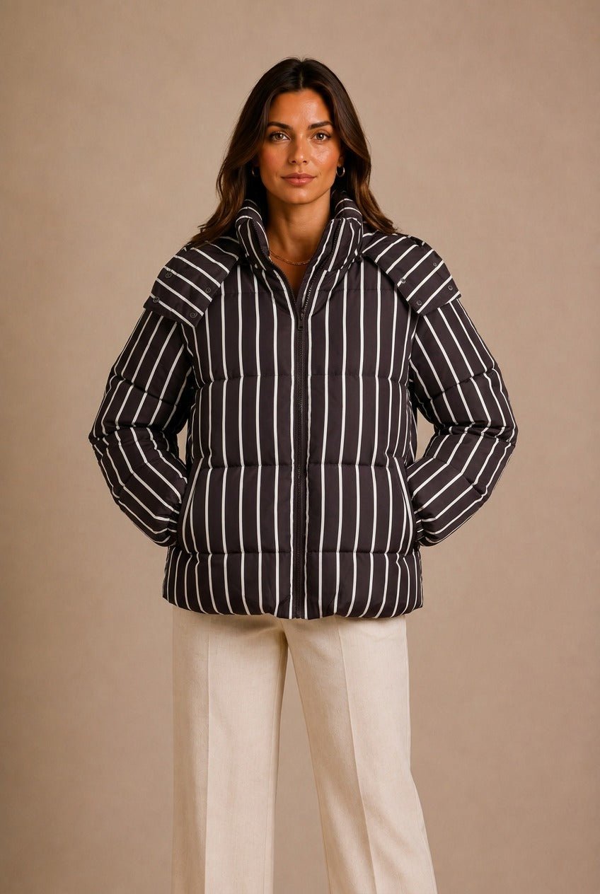 Chianti Striped Puffer Jacket