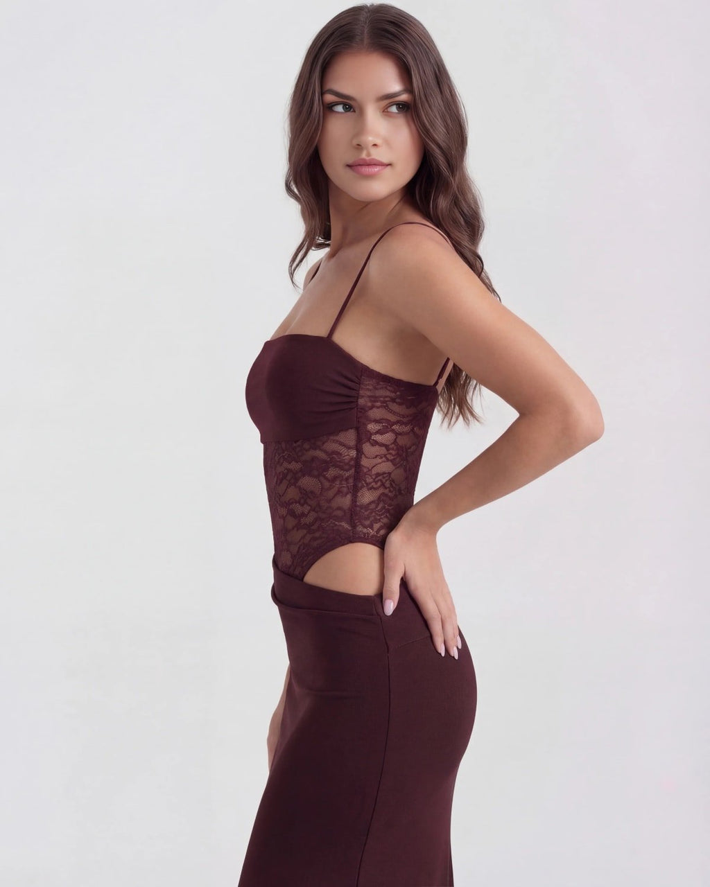 Siena Lace Panel Maxi Dress