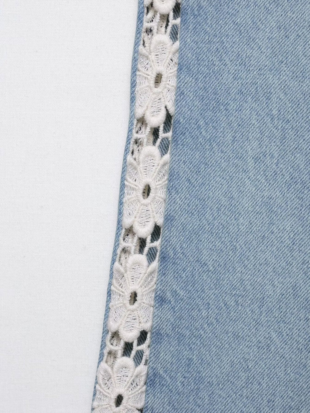 Barbaresco Lace Panel Wide Leg Jeans