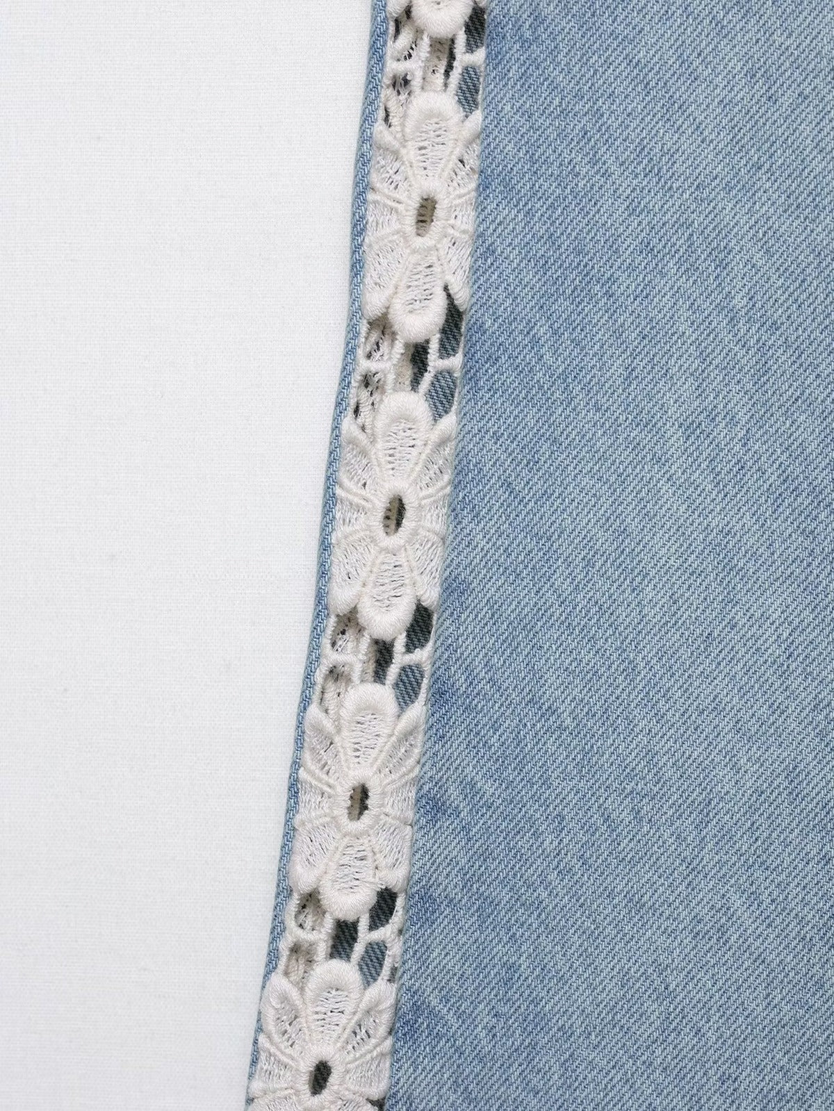 Barbaresco Lace Panel Wide Leg Jeans