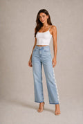 Barbaresco Lace Panel Wide Leg Jeans