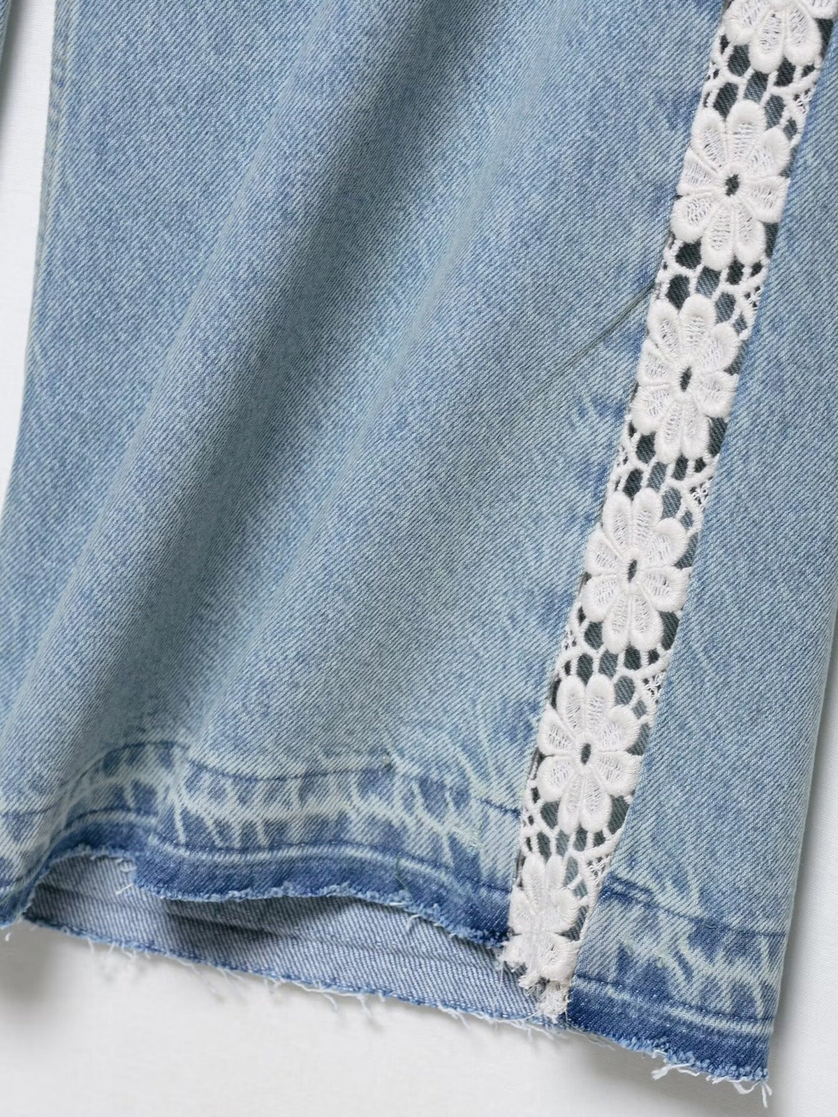 Barbaresco Lace Panel Wide Leg Jeans
