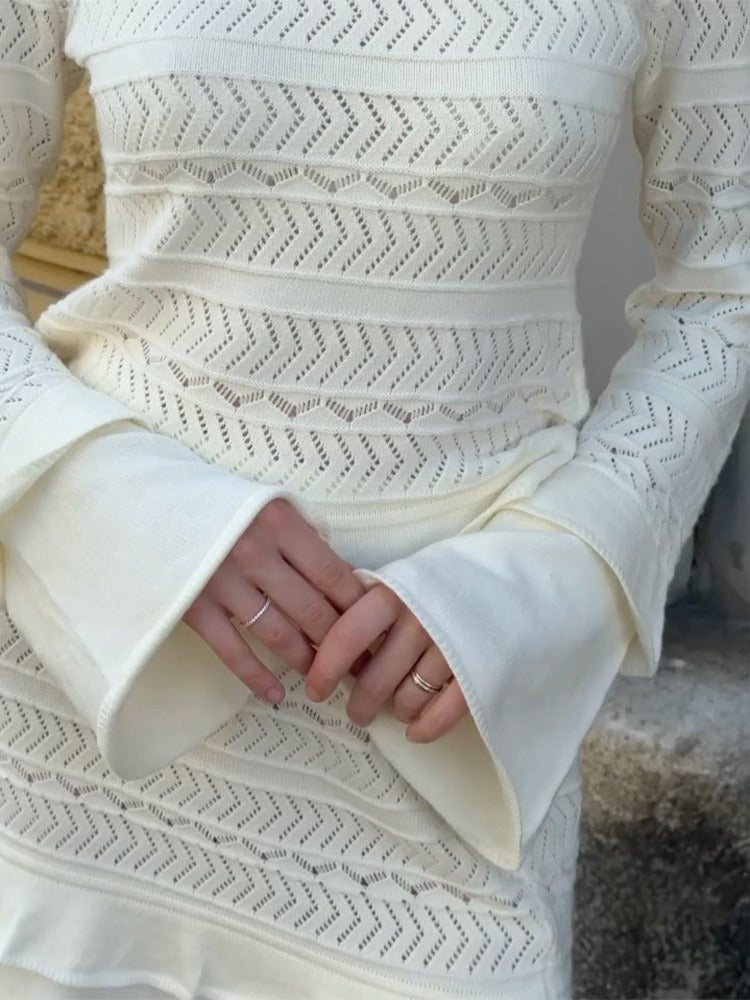 Barolo Ruffled Peplum Knit Set