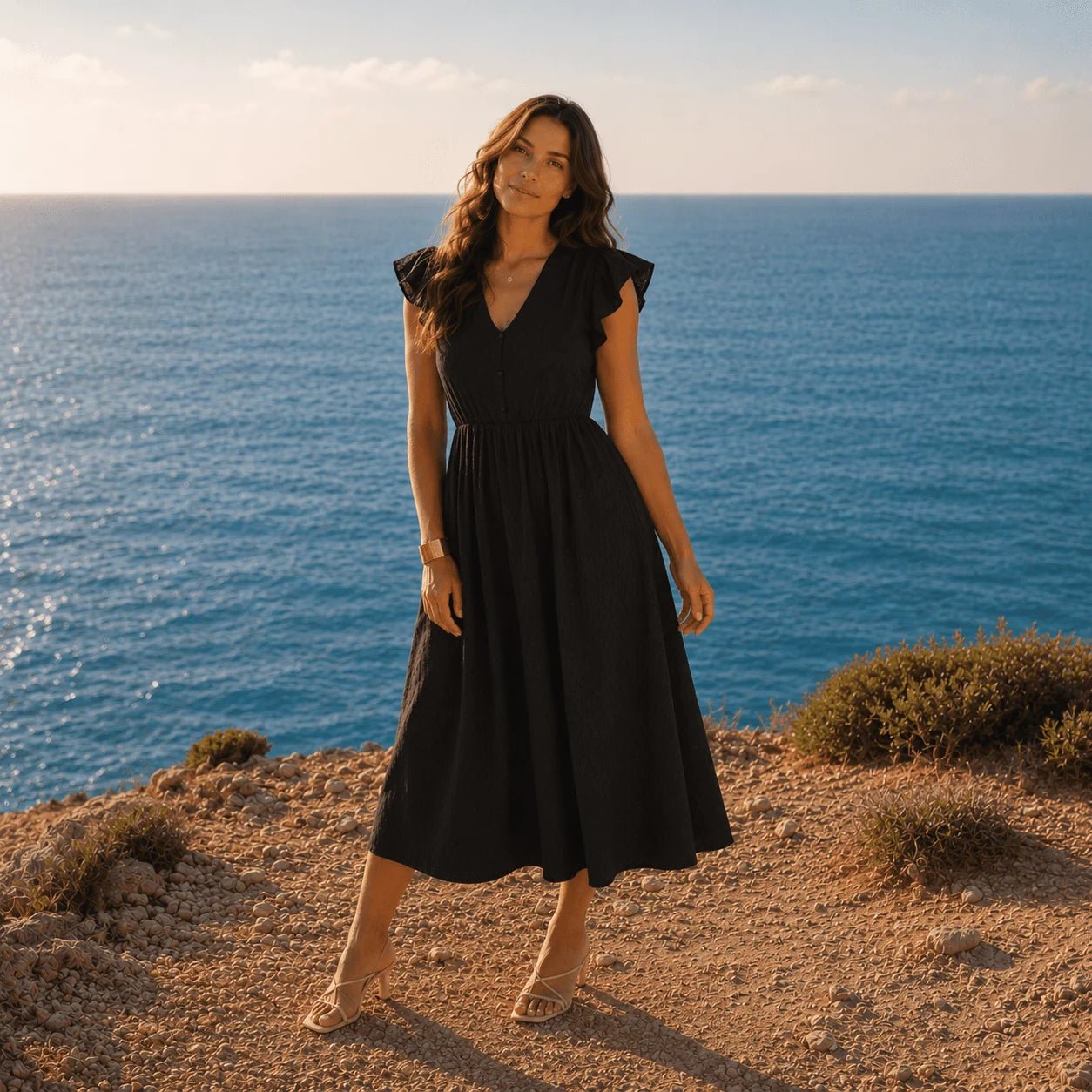 Marseille Button Midi Dress